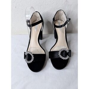 Alex Marie Jewel Buckle Sandals Womens 9M‎ Velvet Platform Strappy Heel Formal